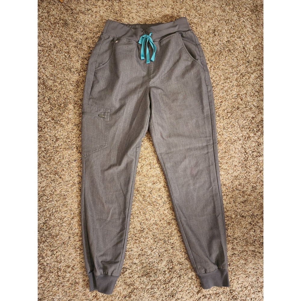 FIGS Zamora Jogger Scrub Pants Graphite Set of 2 Bundle Women's Small EUC - Picture 2 of 9